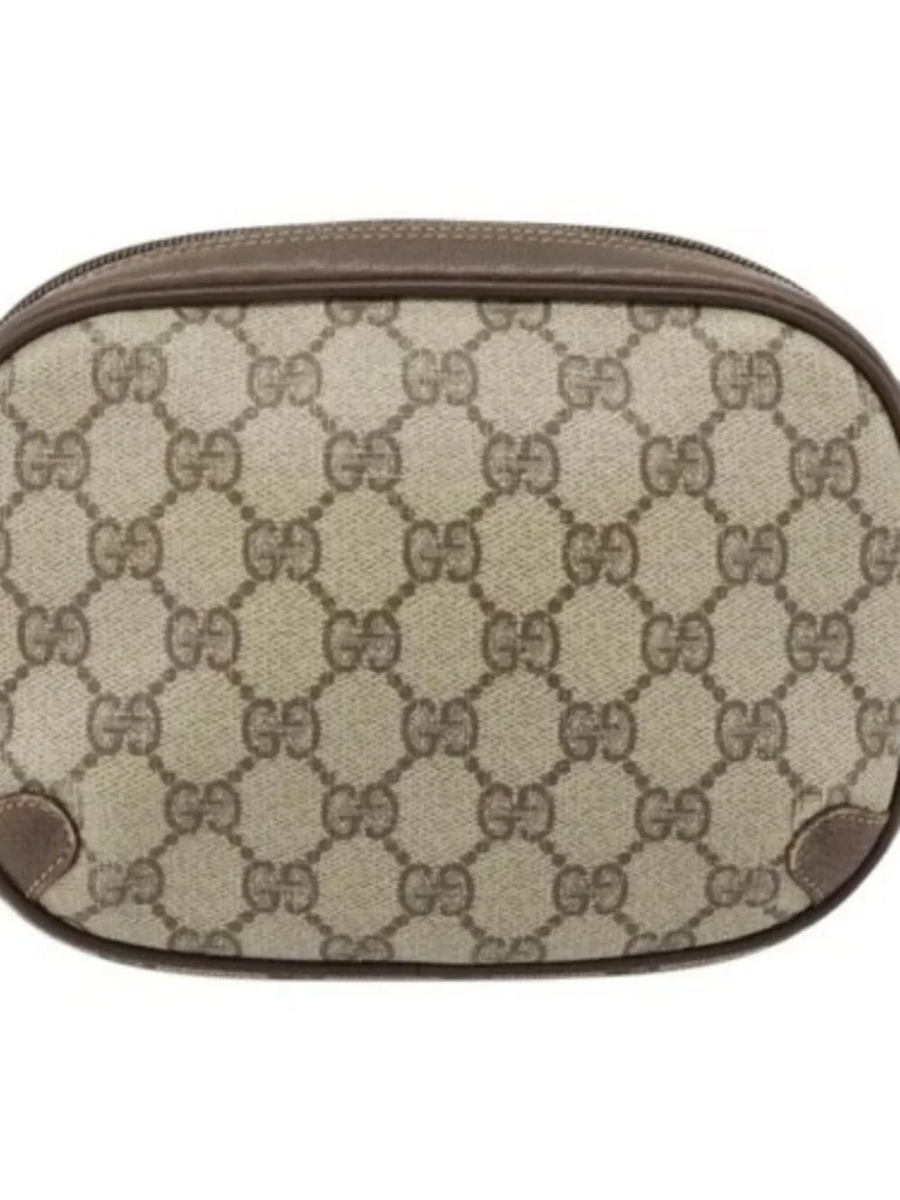 GUCCI GG Supreme Web Sherry Line Bag PVC Beige Gold 156 02 066 Auth 171266 - Picture 2 of 16